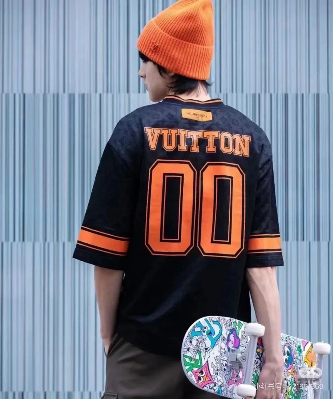 Louis Vuitton/Louis Vuitton 25ss No. 00 Orange letter print short sleeves